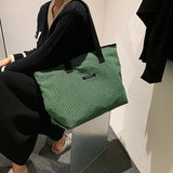 Vintage Houndstooth Tote Bag Women's Large Capacity Shoulder Bag