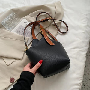 Vintage Tote Bucket Bag PU Leather Crossbody Shoulder Bags for Women