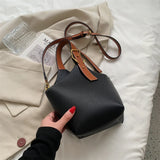 Vintage Tote Bucket Bag PU Leather Crossbody Shoulder Bags for Women