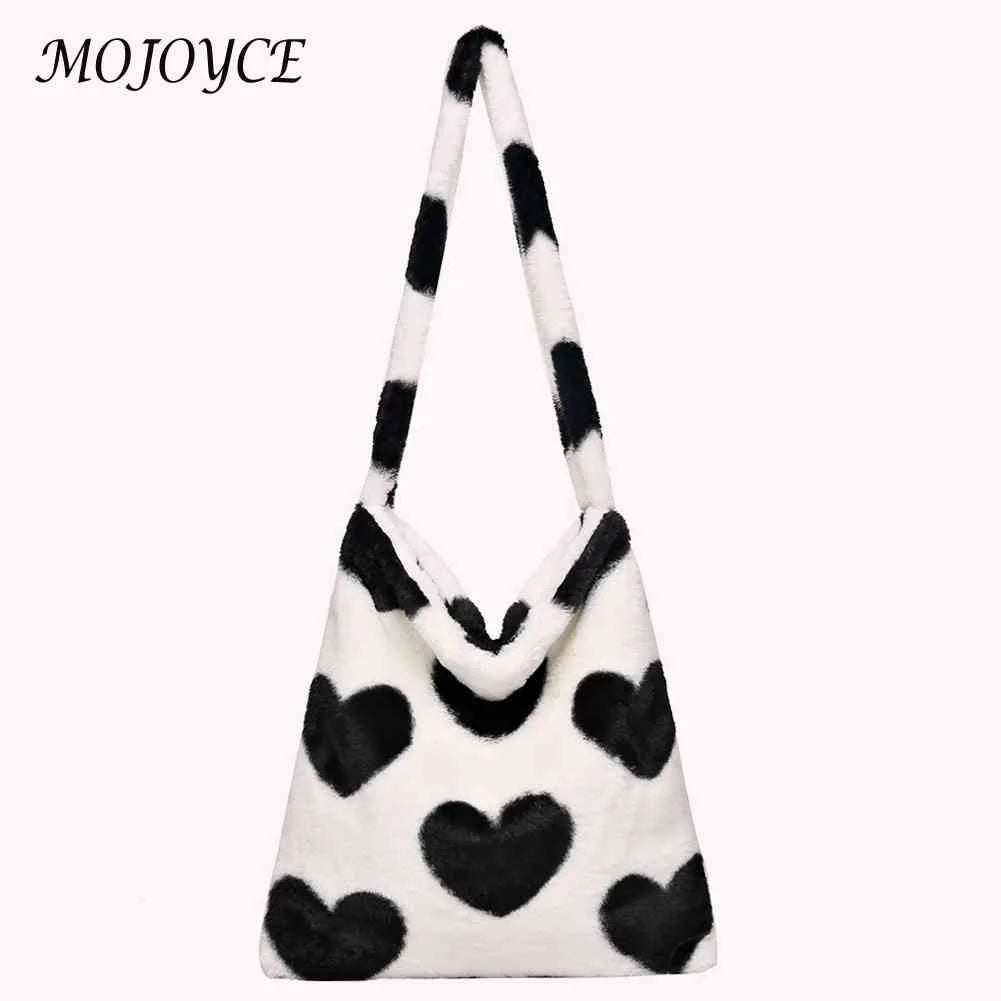 Vintage Tote Messenger Bag Love Print Leopard Autumn Winter