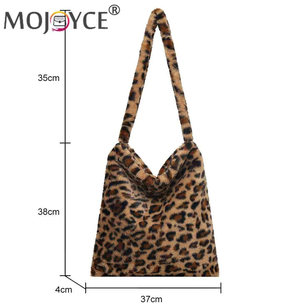 Vintage Tote Messenger Bag Love Print Leopard for Autumn Winter