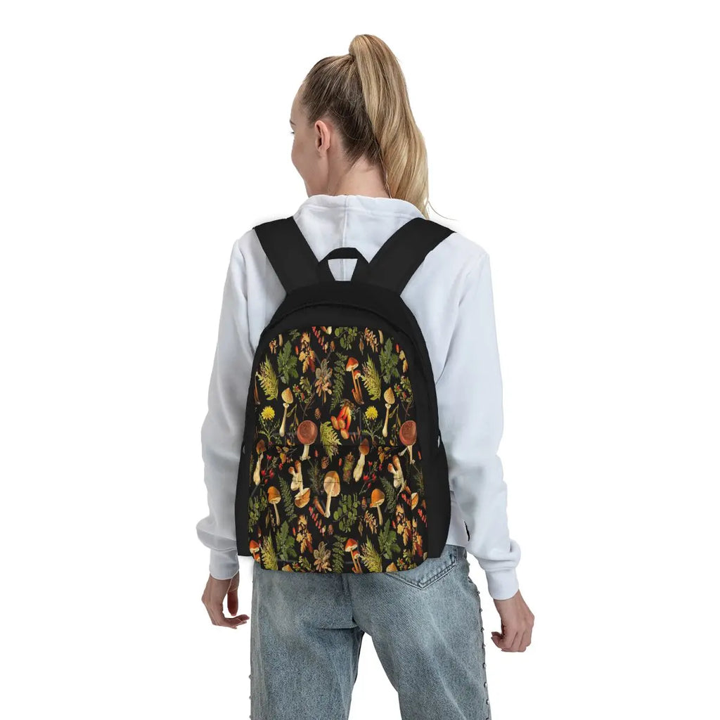 Vintage Toxic Mushrooms Forest Backpacks Men Women School Bags