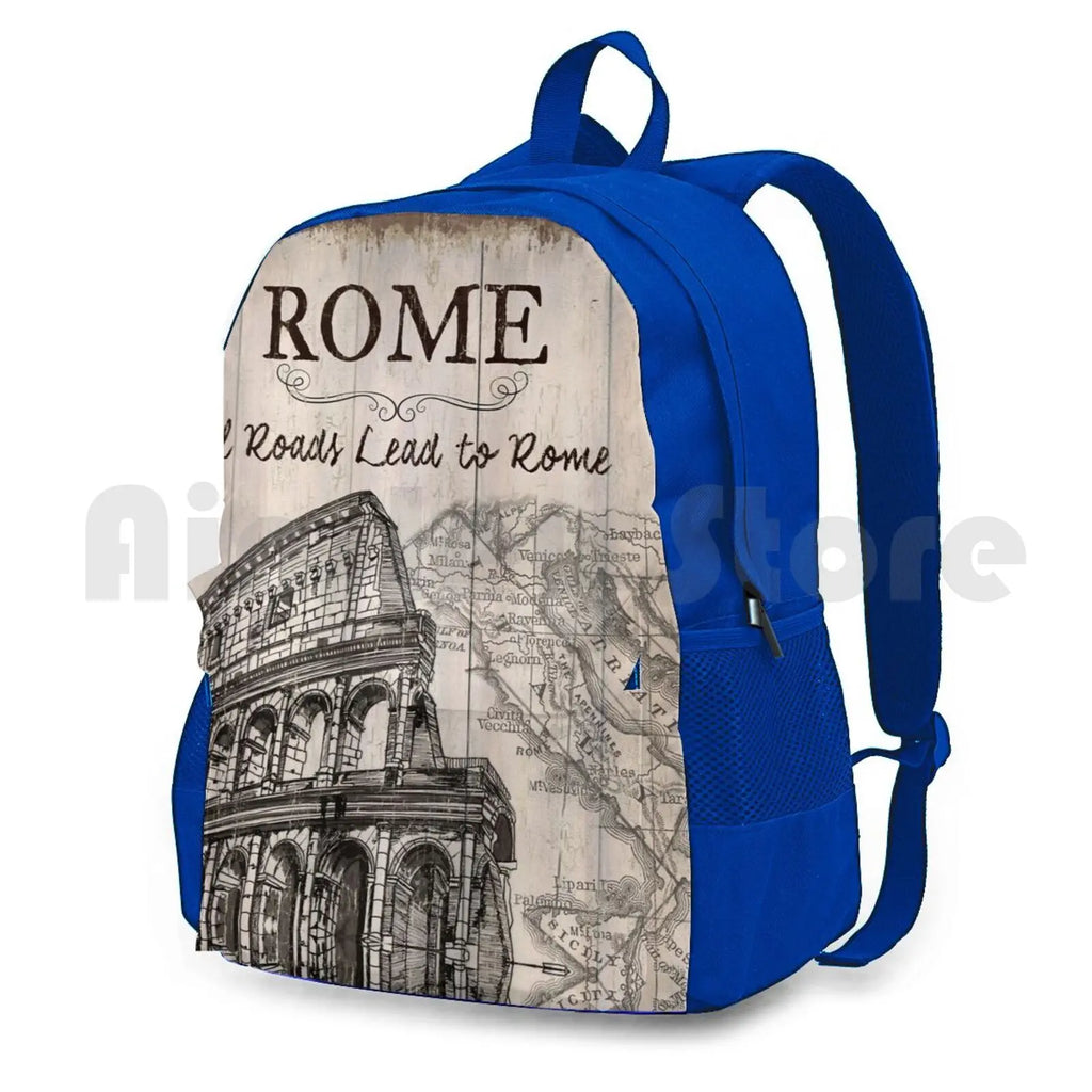 Vintage Travel Poster Outdoor Hiking Backpack Europe