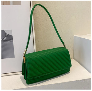 Vintage Underarm Shoulder Bag for Women Solid Armpit Handbags Purse Female Bag