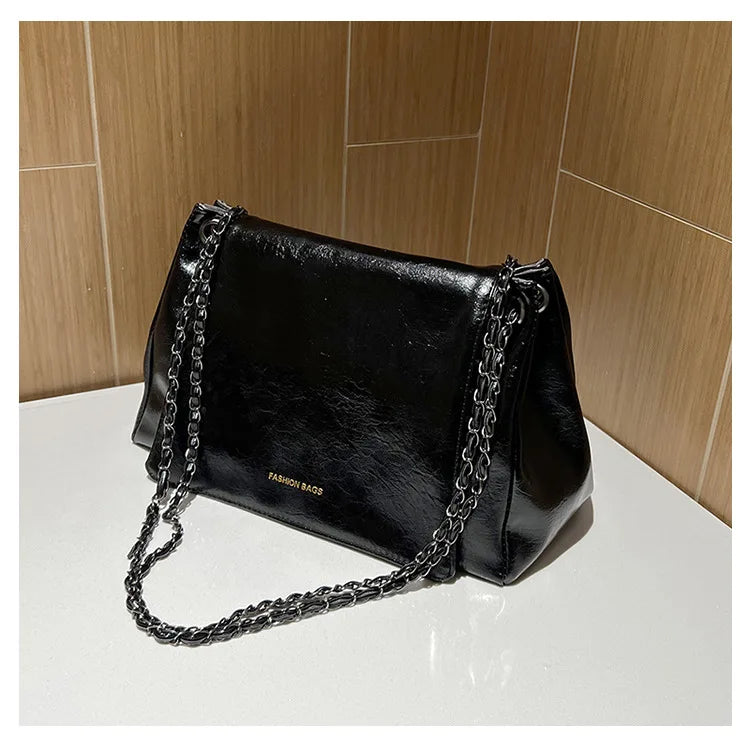 Vintage PU Leather Totes Bag Large Capacity Armpit Handbag Purse