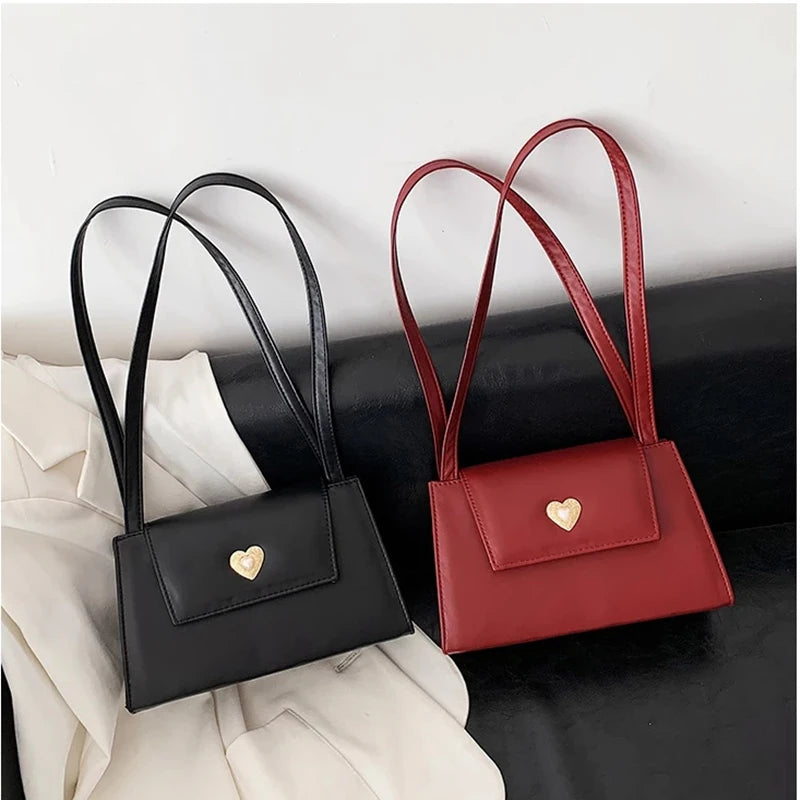 Vintage Leather Shoulder Bag for Women Ladies Purses Handbags