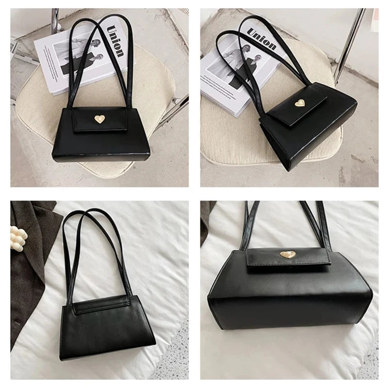 Vintage Leather Shoulder Bag for Women Ladies Purses Handbags