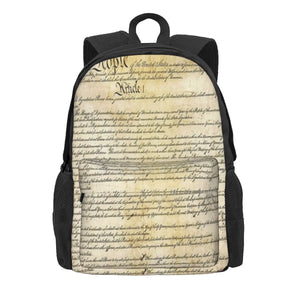 Vintage US Constitution Backpack Men's Bag Women Backpack