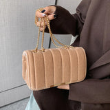 Vintage Velvet Leather Small Crossbody Shoulder Bags for Women
