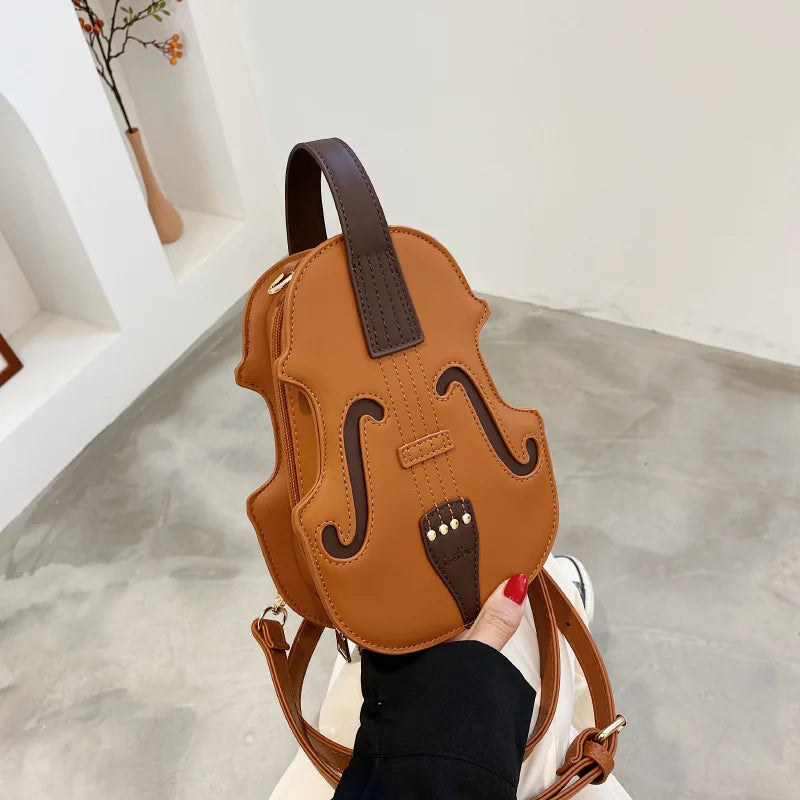 Vintage Violin Shoulder Bag for Women Crossbody Bags Messenger Bag