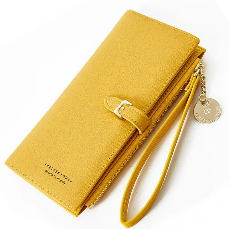 Vintage Yellow Leather Clutch Bag Envelope Zipper Evening Purse