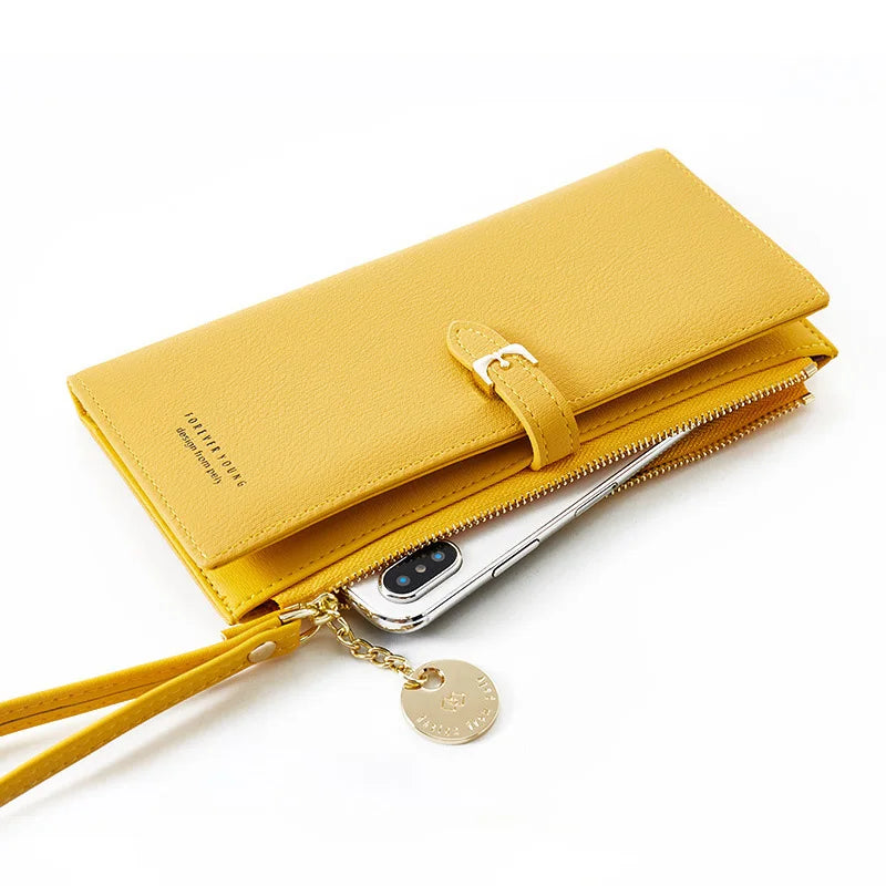 Vintage Yellow Leather Envelope Zipper Evening Bag