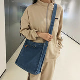 Vintage Denim Women's Crossbody Bag Satchel Handbag