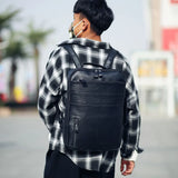 Vintage Waterproof Backpack Men Academy School Bags High Pu Leather Backpacks