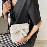 Vintage Wavy Pattern PU Leather Saddle Bags For Women