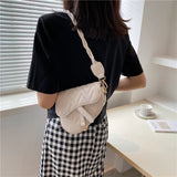 Vintage Wavy Pattern PU Leather Saddle Bags For Women