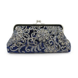Vintage Wine Red Velvet Women HandBag Embroidered Beads Sequin