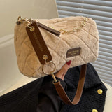 Vintage Winter Plush Shoulder Bag Women Furry Totes Handbag Purse