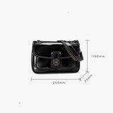 Vintage Leather Shoulder Bag Large Capacity Office Messenger Flap Bag