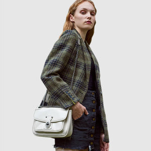 Vintage Leather Shoulder Bag Large Capacity Office Messenger Flap Bag