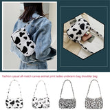 Vintage Animal Print Canvas Shoulder Bag Mini Handbags