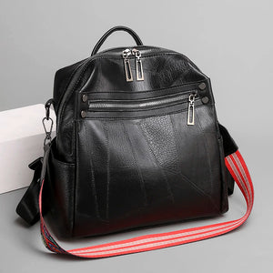 Vintage Women Backpack High Leather Multifunction School Bags for Teenager Girls