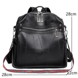 Vintage Women Backpack High Leather Backpack Multifunction