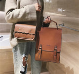 Vintage Women Backpack High Leather Female Shoulder Bag