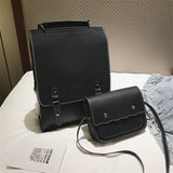 Vintage Women Backpack High Leather Female Shoulder Bag