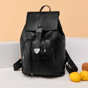Vintage Women Backpack PU Leather Schoolbag for Teenage Girls Travel