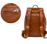 Vintage Women Backpack PU Leather Schoolbag for Teenage Girls Travel