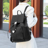 Vintage Women Backpack PU Leather Schoolbag for Teenage Girls Travel