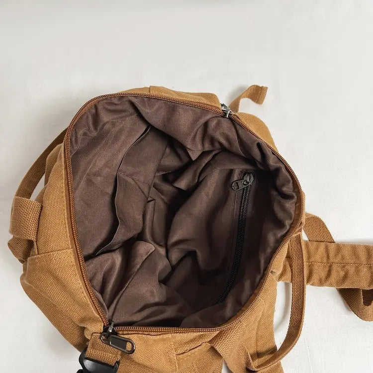 Vintage Canvas Women Backpack High Capacity Female Travel Backpack