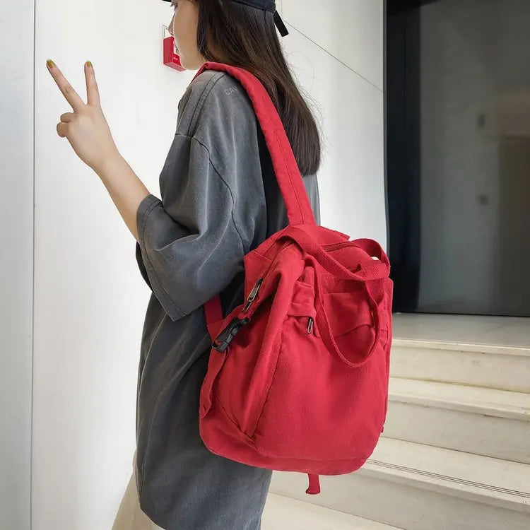 Vintage Canvas Women Backpack High Capacity Female Travel Backpack