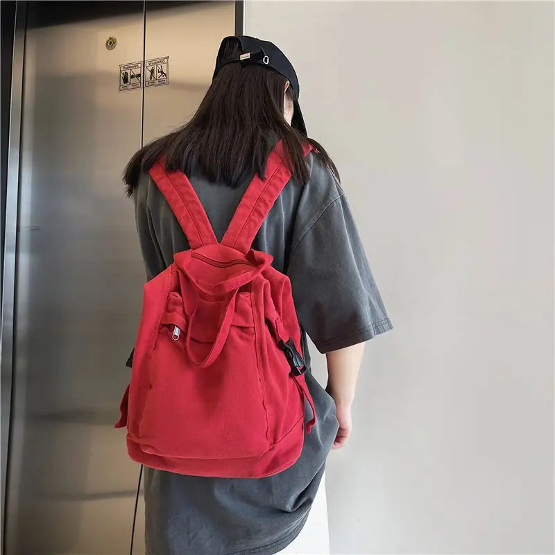 Vintage Canvas Women Backpack High Capacity Female Travel Backpack