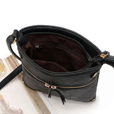Vintage Women Bag Double Zipper Crossbody Messenger Bags PU Leather Shoulder Bag