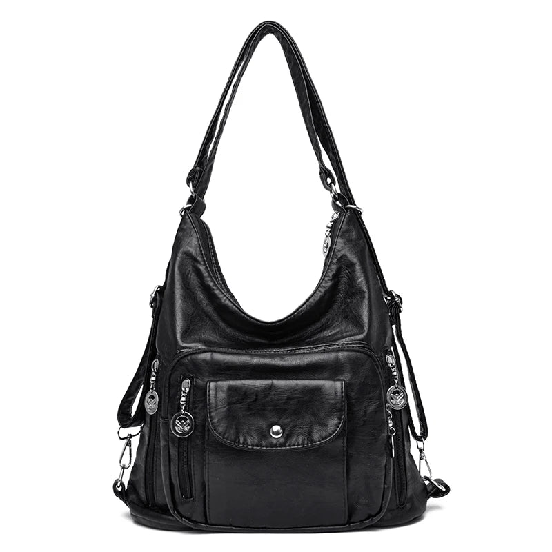 Vintage Women Bag Backpack Leather Messenger Bag Shoulder Bag Female Handbag