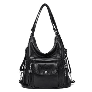 Vintage Women Bag Backpack Leather Messenger Bag Shoulder Bag Female Handbag