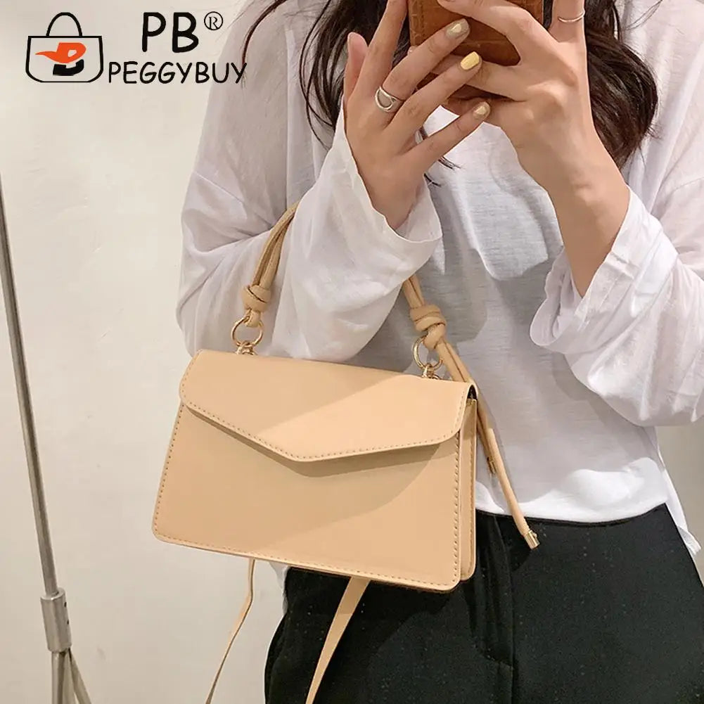 Vintage Women Bag PU Leather Shoulder Crossbody Ladies Solid Flap Purse Mini