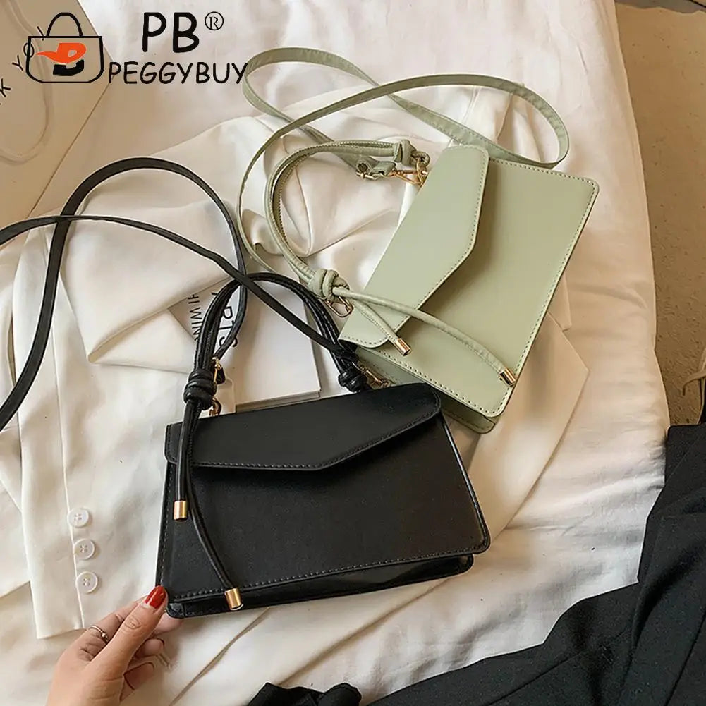 Vintage Women Bag PU Leather Shoulder Crossbody Ladies Solid Flap Purse Mini