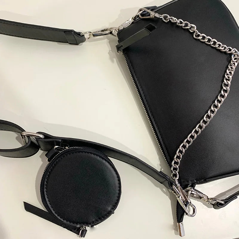 Vintage PU Leather Shoulder Bag Women Casual Handbag Crossbody Clutch