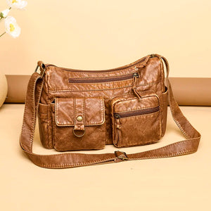 Vintage Women Bags Soft PU Leather Handbags Female Crossbody Bags