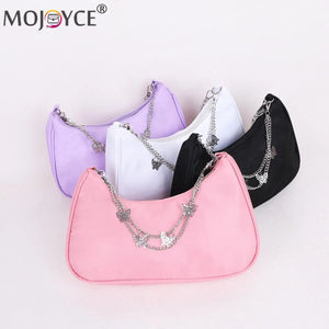 Vintage Women Bags Pure Casual Butterfly Chain Shoulder Mini