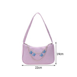 Vintage Women Butterfly Chain PU Leather Solid Small Shoulder Underarm Bag