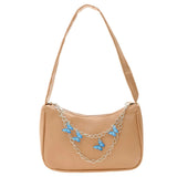 Vintage Women Butterfly Chain PU Leather Solid Small Shoulder Underarm Bag