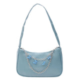 Vintage Women Butterfly Chain PU Leather Solid Small Shoulder Underarm Bag
