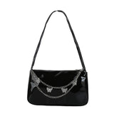 Vintage Butterfly Chain Shoulder Bag Solid Underarm Bags