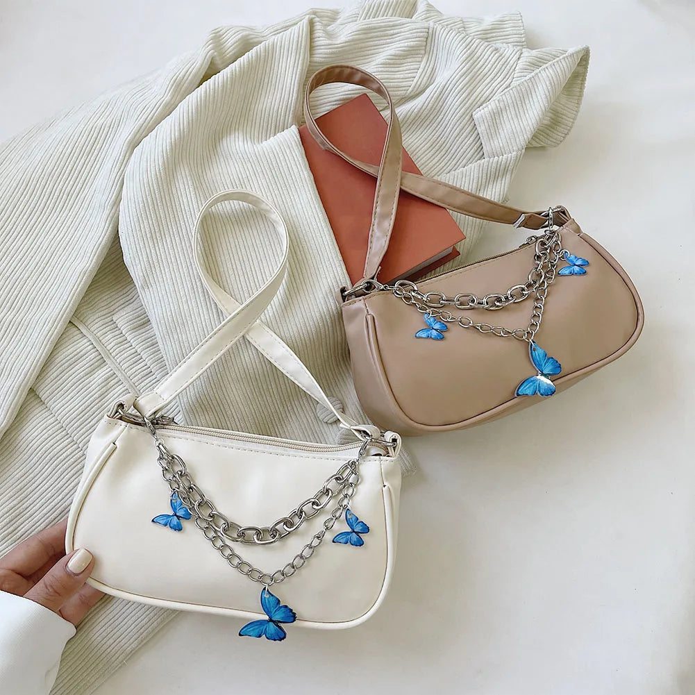Vintage Women Butterfly Shoulder Bag Casual Small Handbag