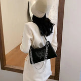 Vintage Butterfly PU Leather Chain Armpit Shoulder Bag