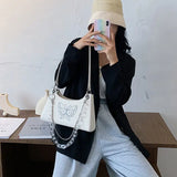 Vintage Butterfly PU Leather Chain Armpit Shoulder Bag